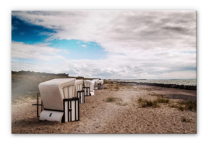 Acrylglasbild Strandkörbe auf Hiddensee 