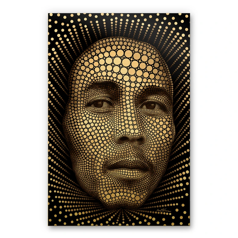 Alu-Dibond-Goldeffekt - Ben Heine - Circlism Bob Marley 
