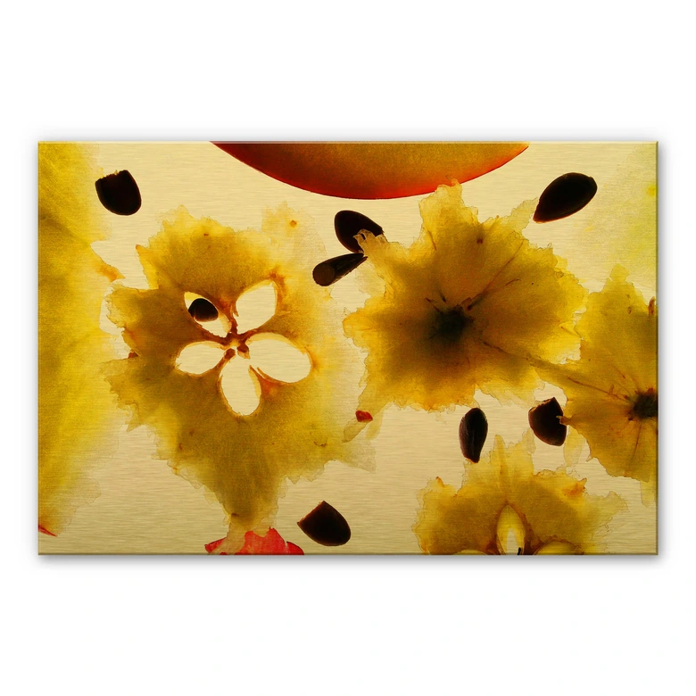 Alu-Dibond mit Goldeffekt - Abstract Fruits 