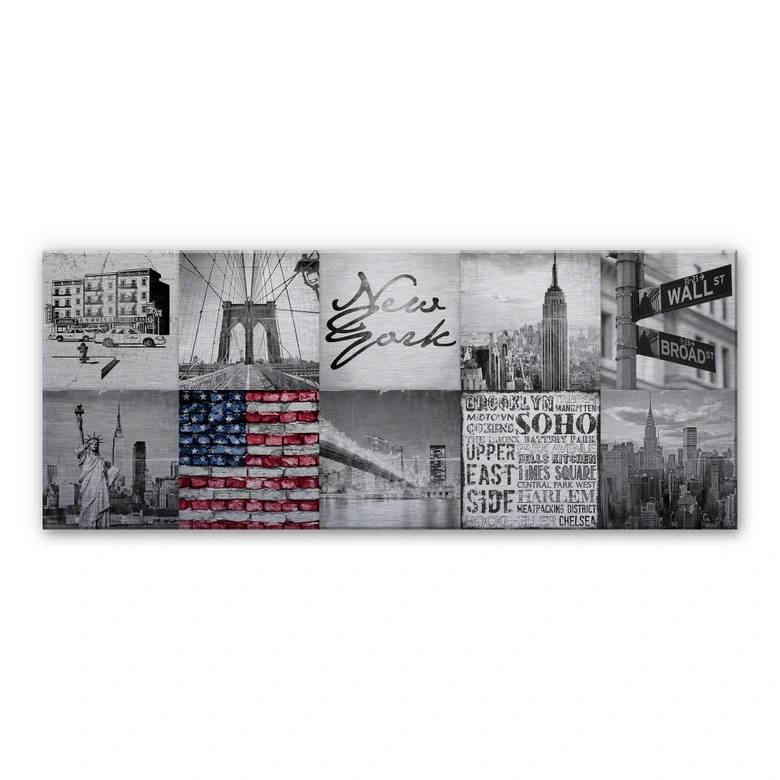 Aluminium Dibond Impressie van New York City - Panorama 
