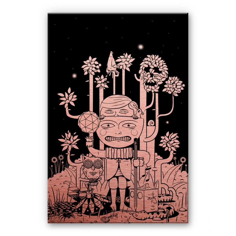 Drawstore – In the woods – Alu-dibond Koper 