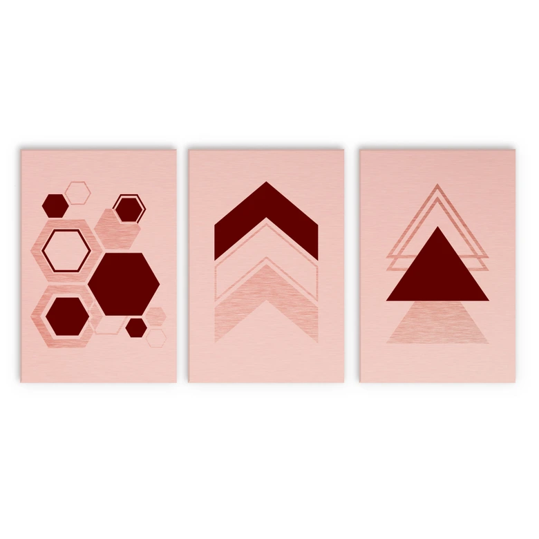 Alu-Dibond mit Kupfereffekt Scandinavian Copper Design - 3x 20x30 cm 