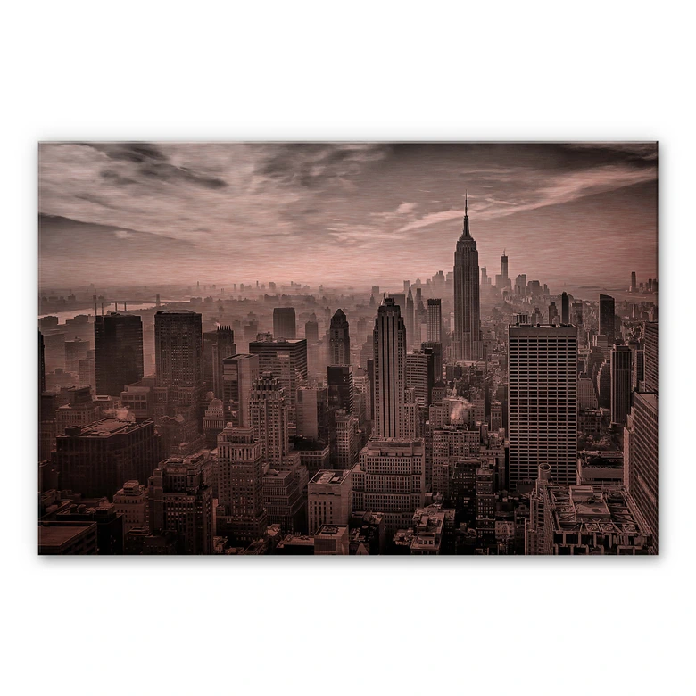 Alu-Dibond mit Kupfereffekt Schilbe - Hazy Gotham 