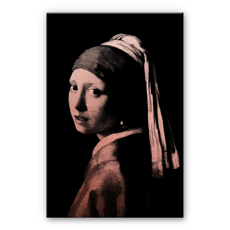 Alu-Dibond mit Kupfereffekt - Vermeer - Das Mädchen mit dem Perlenorhgehänge 