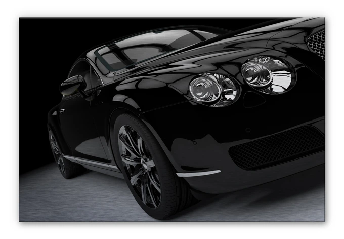 Alu-Dibond Bild Metallic Car Black 02 