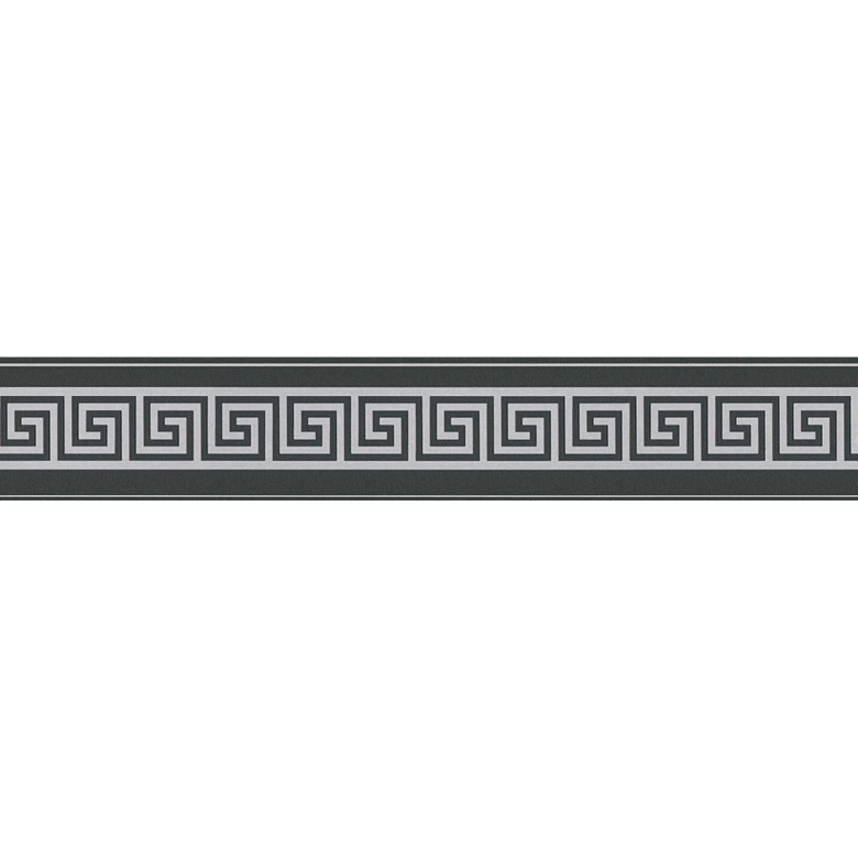 A.S. Création selbstklebende Bordüre Only Borders Mäander metallic, schwarz 
