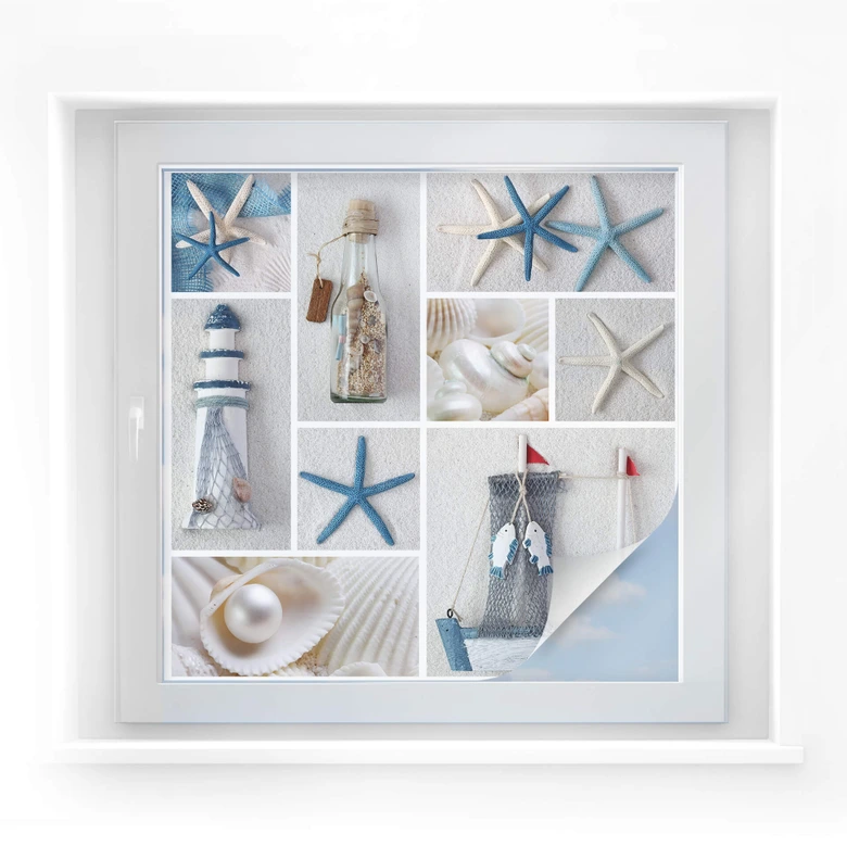 Sichtschutzfolie Beach Collage 