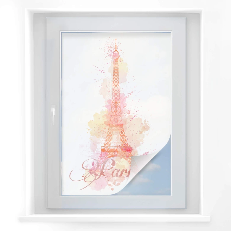 Sichtschutzfolie La Tour Eiffel Aquarell 