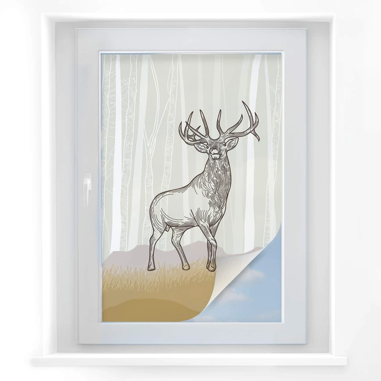 Sichtschutzfolie Stolzer Hirsch Illustration 