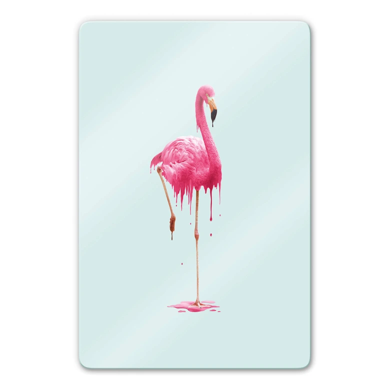 Glasbild Loose - Melting Flamingo 