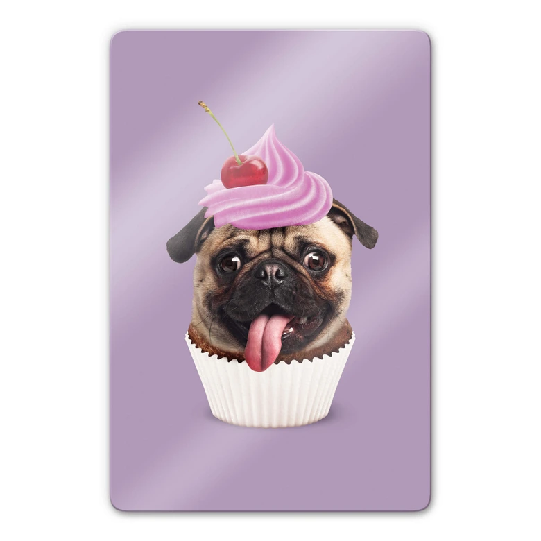 Glasbild Loose - Pugcake 