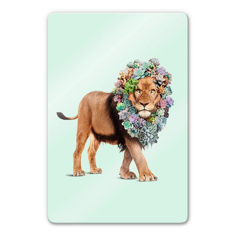 Glasbild Loose - Succulent Lion 