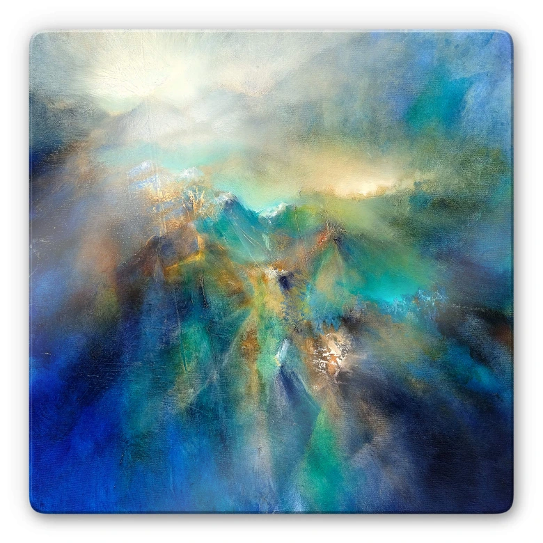 Glasbild Schmucker - Über den Berggipfeln 