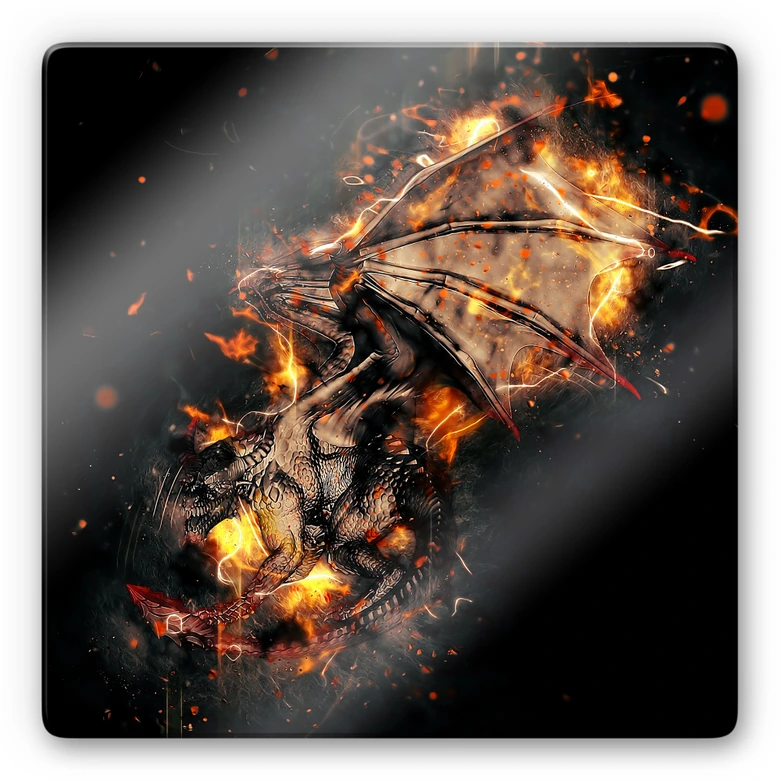Glasbild Fireflight - quadratisch 