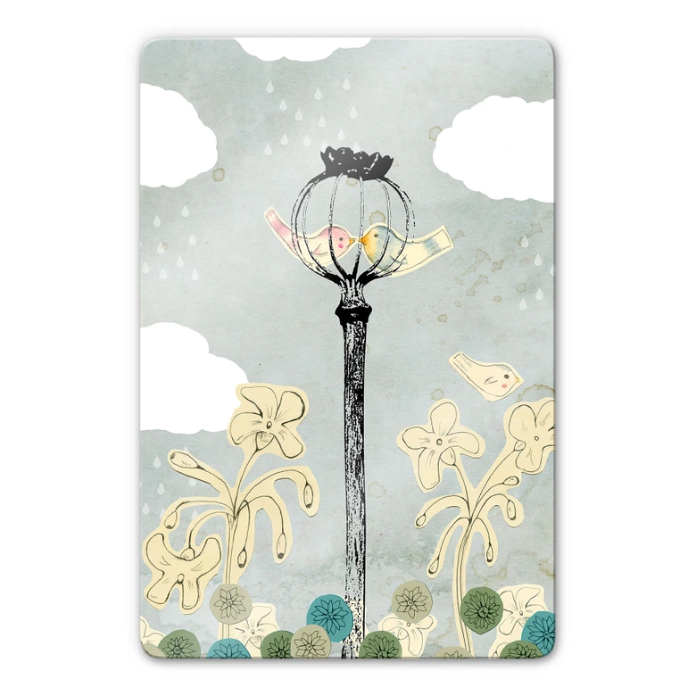 Glasbild Loske - Mohnblume 