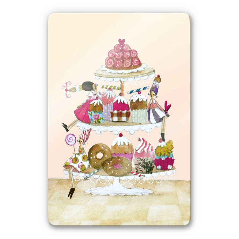 Glasbild Leffler - Glitzer Muffin Parade 