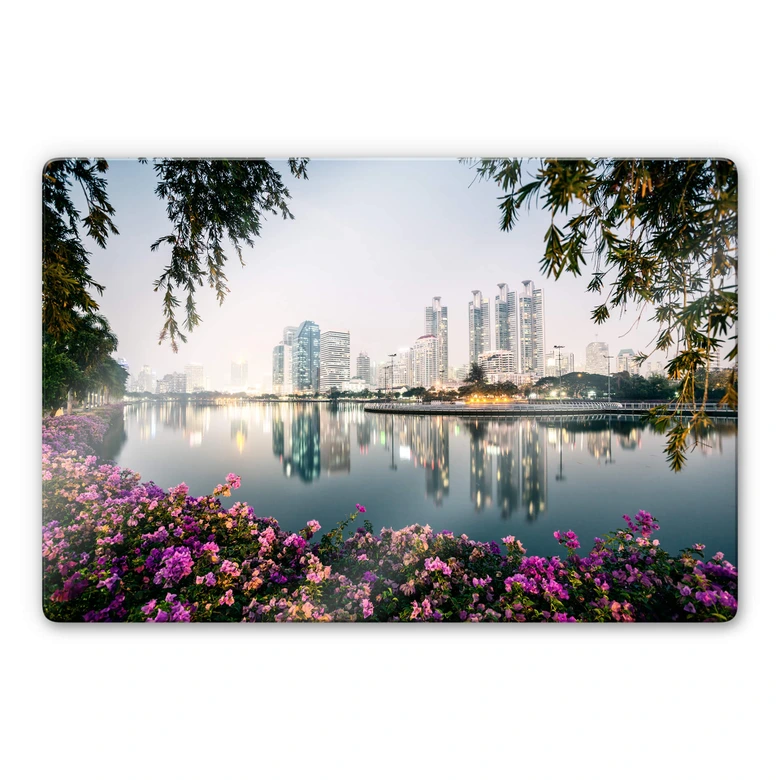 Glasbild Colombo - Bangkok und seine Lichter 