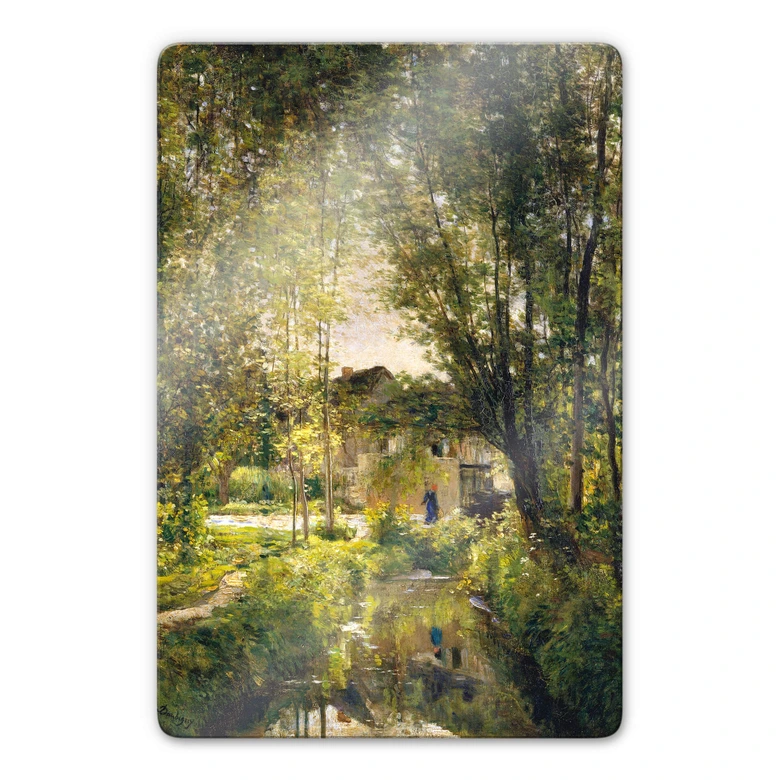 Glasbild Daubigny - Landschaft mit Sonnenlicht 