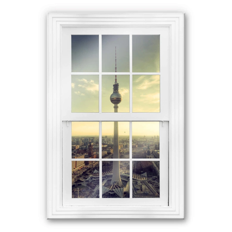 Trompe L'oeil op glas - Berlijn TV-toren 