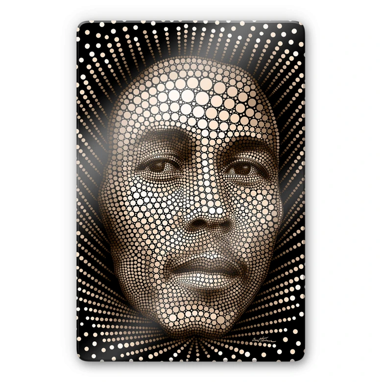 Glasbild Ben Heine - Circlism: Bob Marley 
