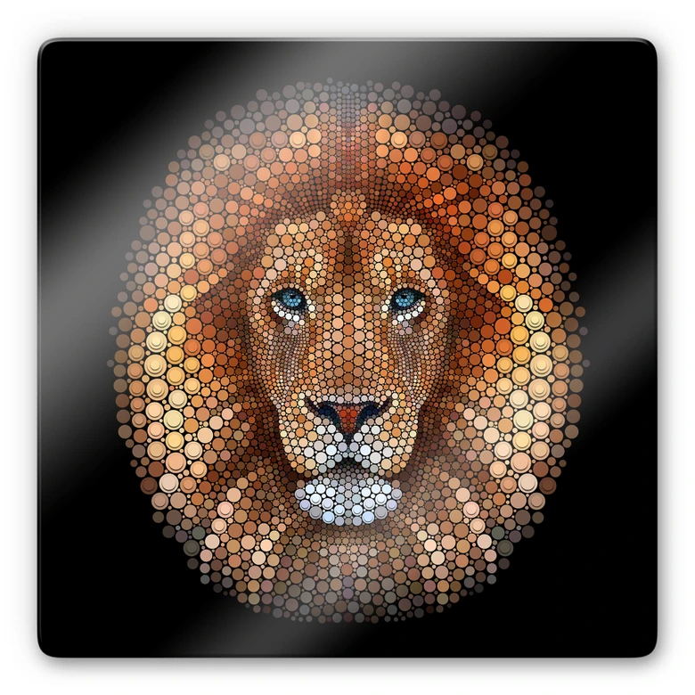 Glasbild Ben Heine - Circlism: Löwe 