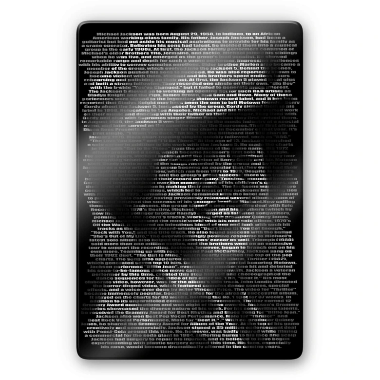 Glasbild Heine - Michael Jacksons Biographie 