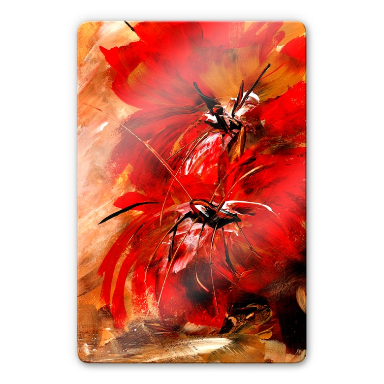Glasbild Niksic - Feuerblumen 