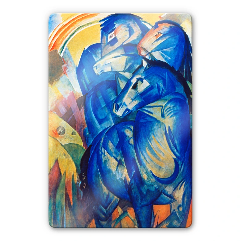 Glasbild Marc - Turm der blauen Pferde 
