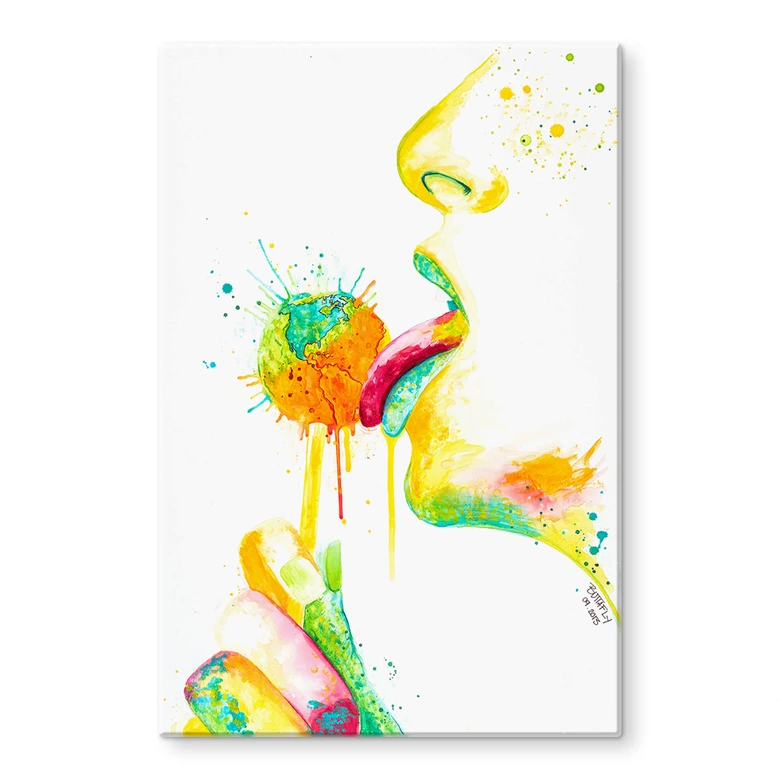 Glasbild Buttafly - Lollipop 