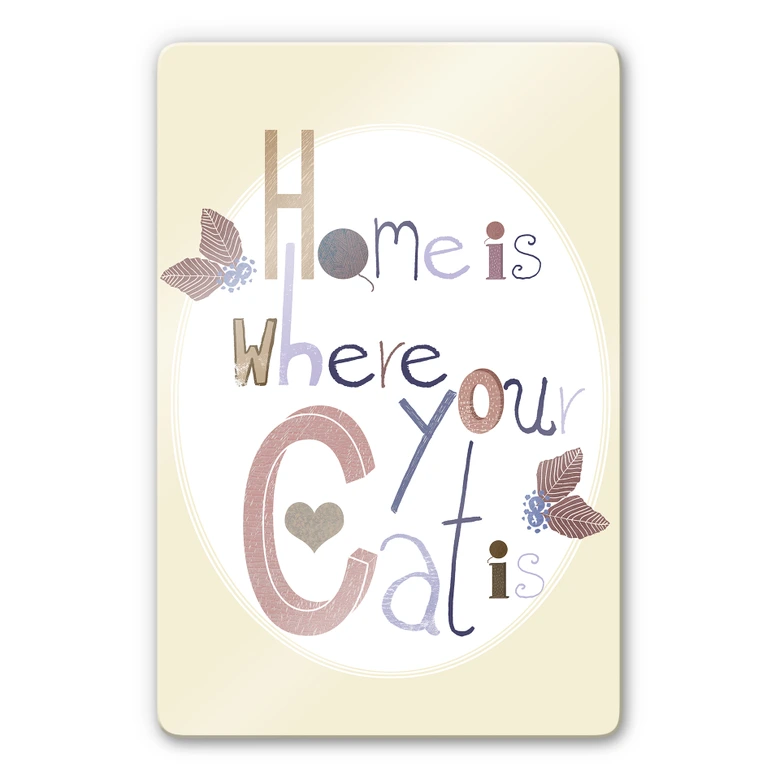 Glasbild Loske - Home is where your Cat is 