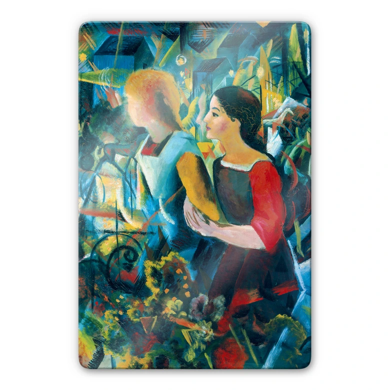 Glasschilderij Macke - Twee meisjes 