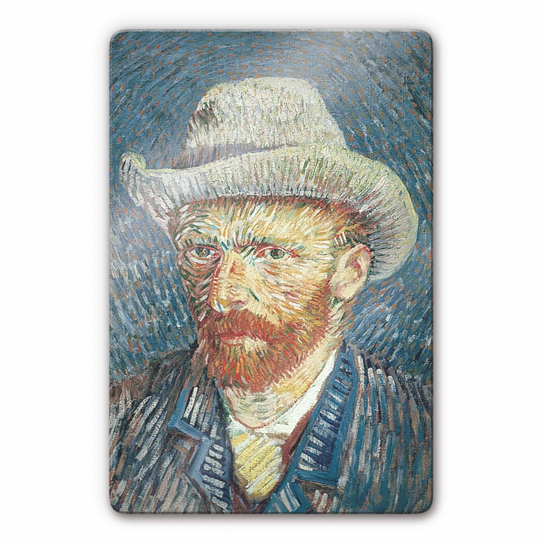 Glasbild van Gogh - Selbstbildnis 
