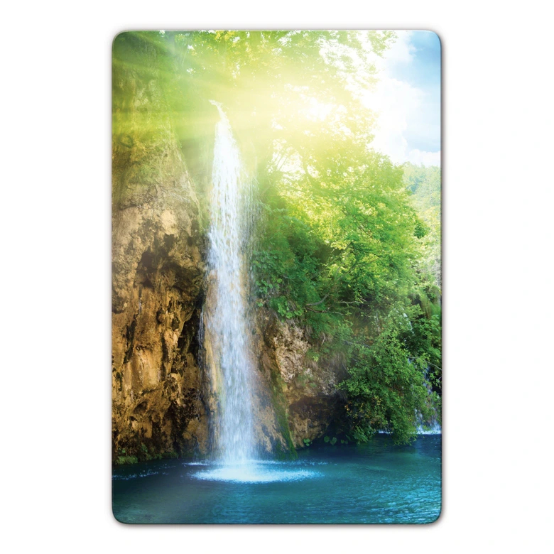 Glasbild Blue Waterfall 