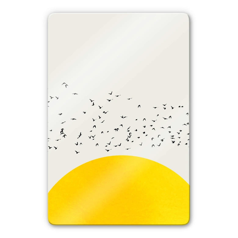 Glasbild Kubistika - Tausende Vögel 