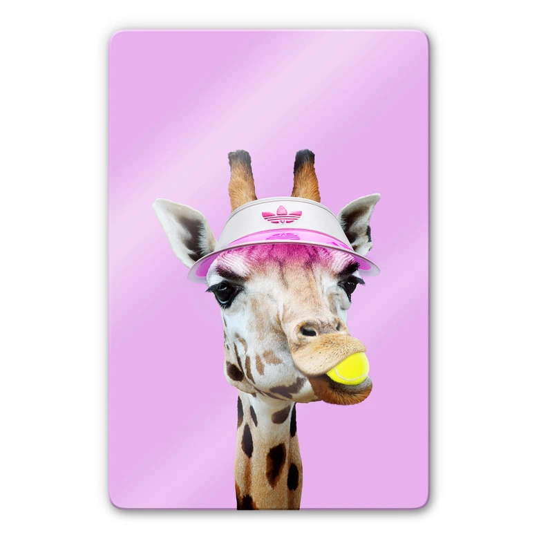 Glasbild Loose - Tennisgiraffe 