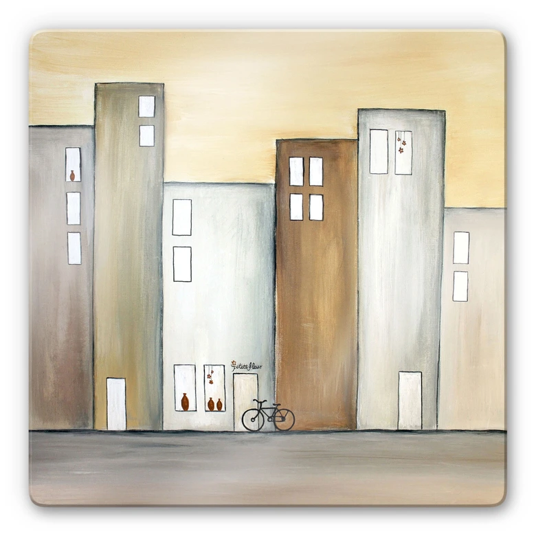 Glasbild Melz - Kleiner Hofladen 