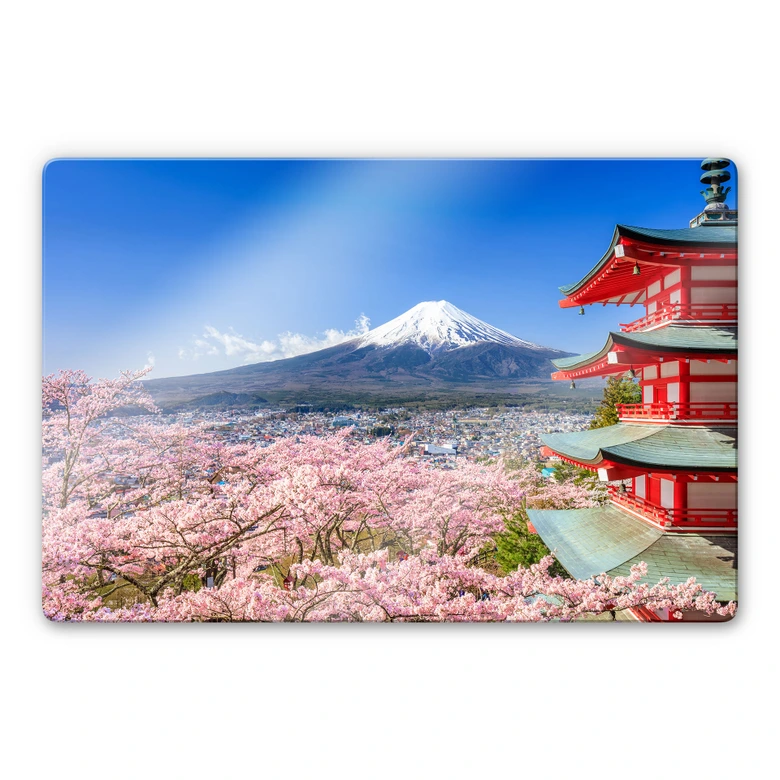 Glasbild Mount Fuji 