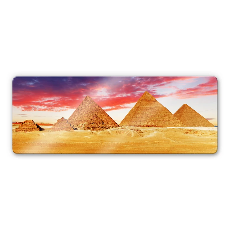 Tableau en verre - Les pyramides de Gizeh - Panorama 