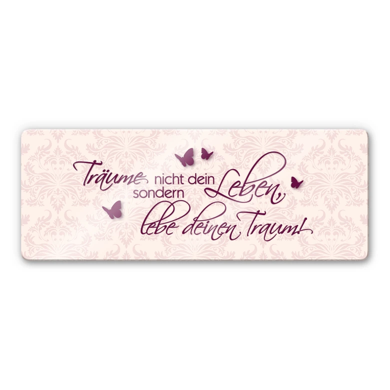 Glasbild Träume nicht dein Leben... Beere - Panorama 