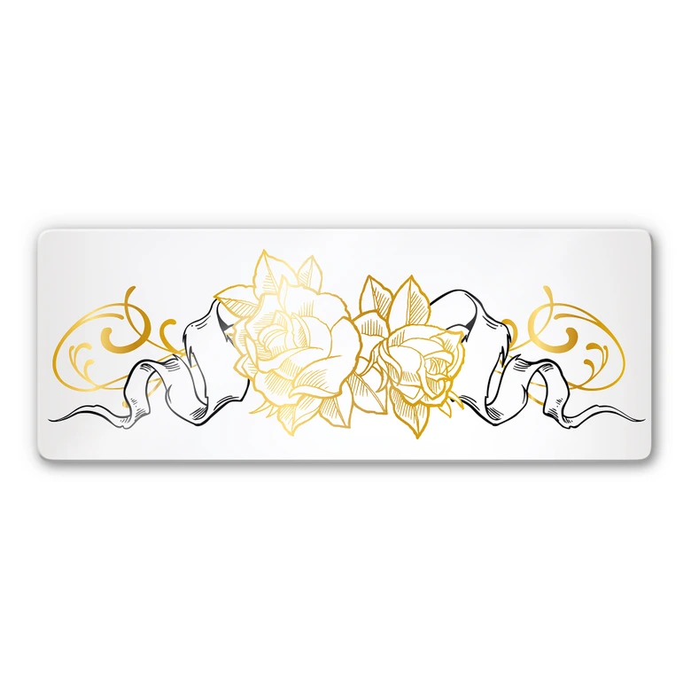 Glasbild LA Ink Golden Roses 