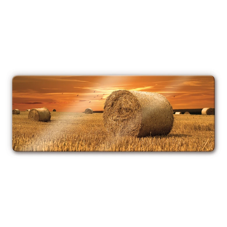 Tableau en verre - Ballots de paille - Panorama 