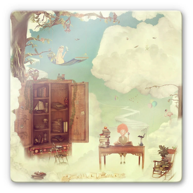 Glasbild Himmlisches Leben 