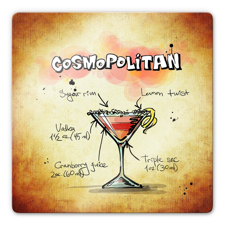 Glasbild Cosmopolitan - Rezept 