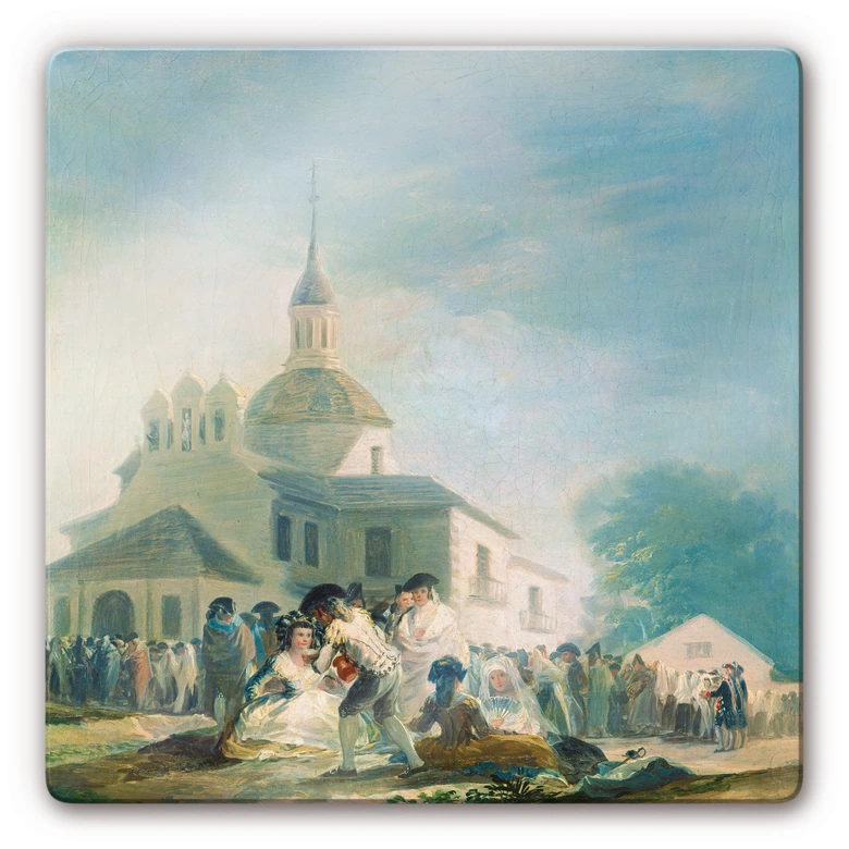 Glasbild de Goya - Die Einsiedelei des hl. Isidor 
