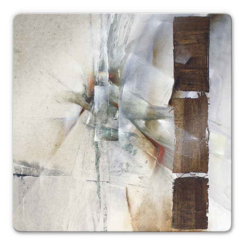 Glasbild Schmucker - Weisse Komposition 