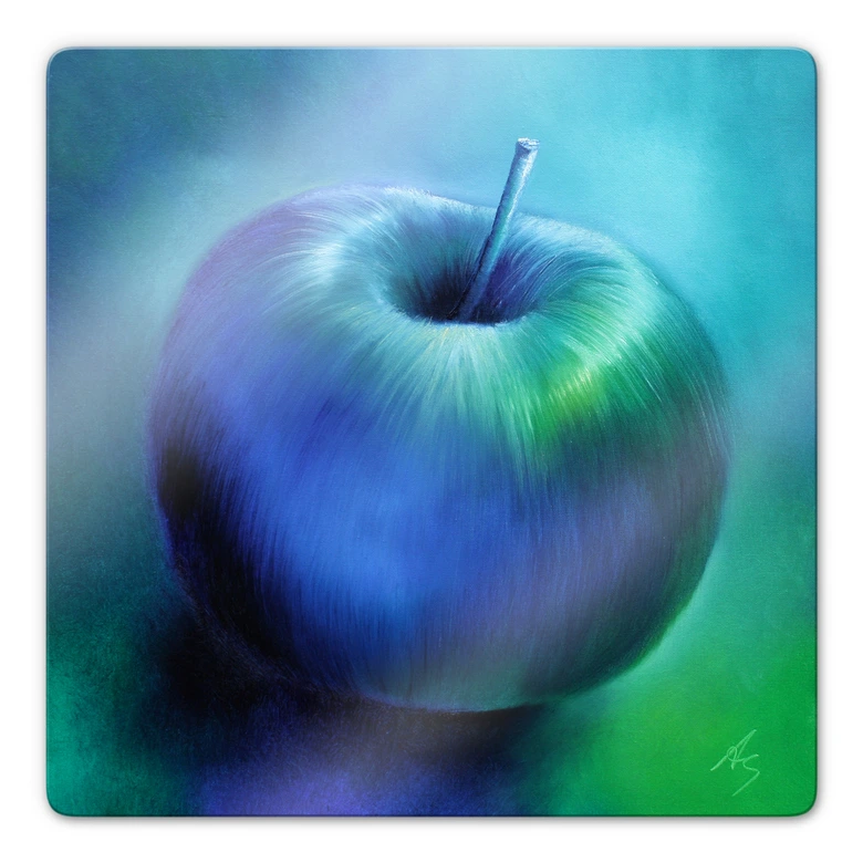 Glasbild Schmucker - Blauer Apfel 