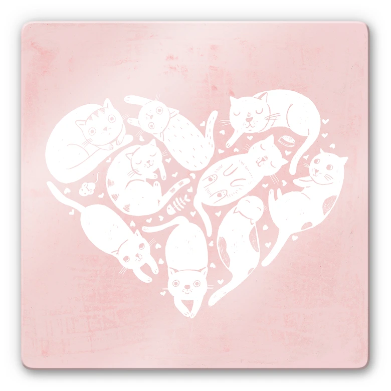 Glasbild Loske - Cat Heart 
