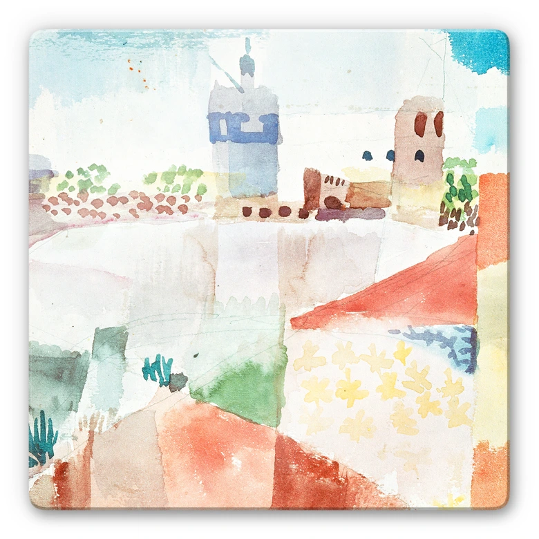 Glasbild Klee - Hammamet mit der Moschee 