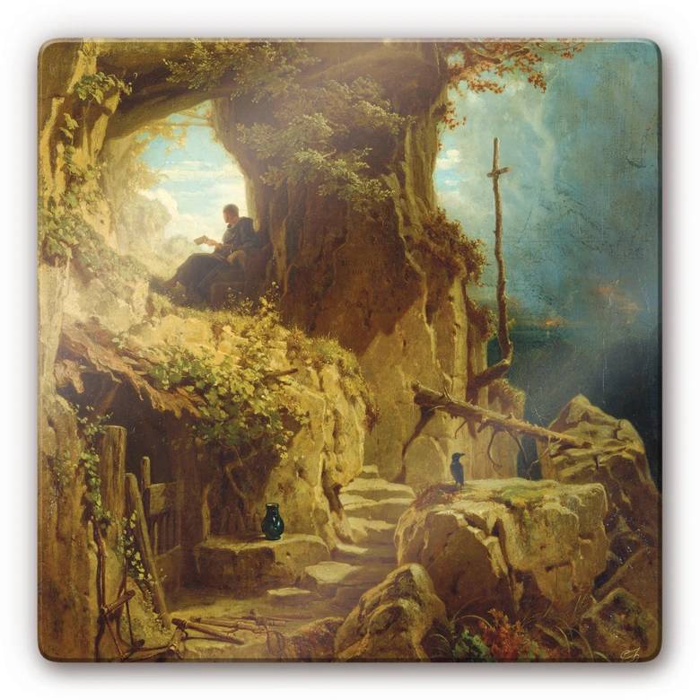 Tableau en verre - Spitzweg - Le moine reclus 