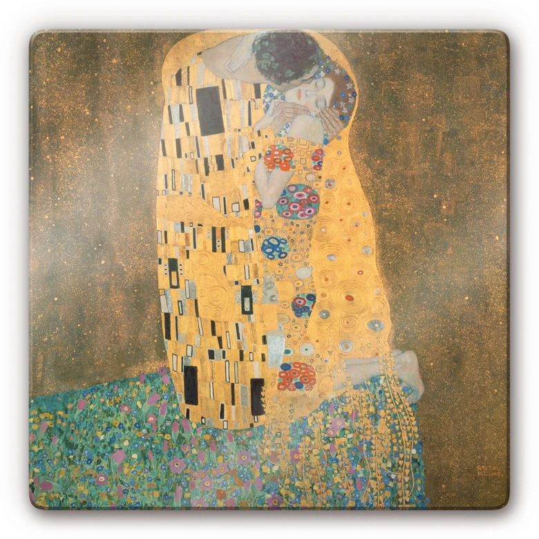 Glasbild Klimt - Der Kuss 